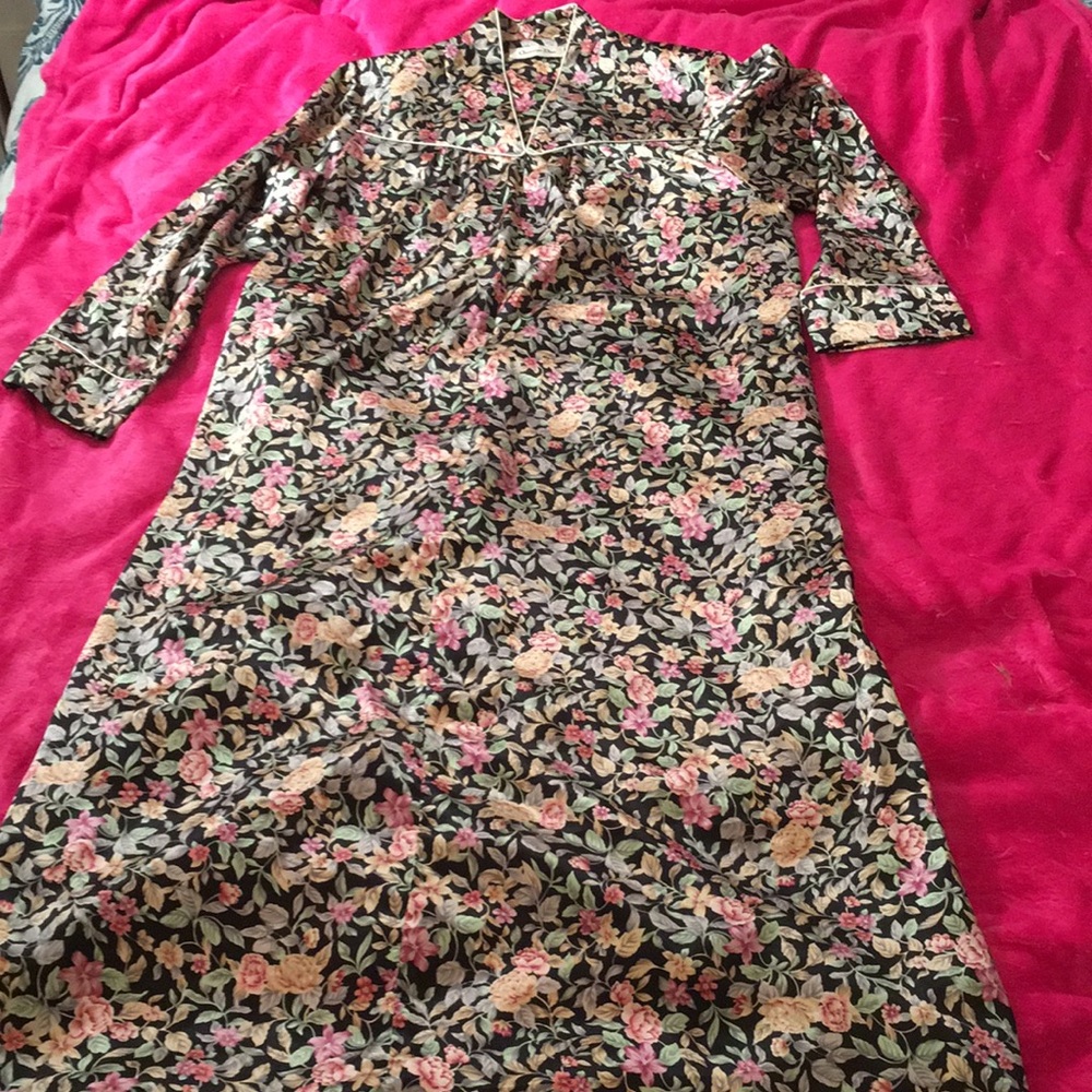 Dior Floral Silk Maxi Dress - Black and Pink